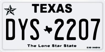 TX license plate DYS2207
