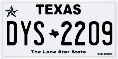 TX license plate DYS2209