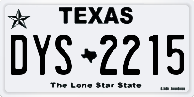 TX license plate DYS2215