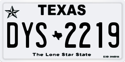 TX license plate DYS2219