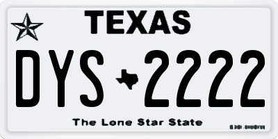 TX license plate DYS2222
