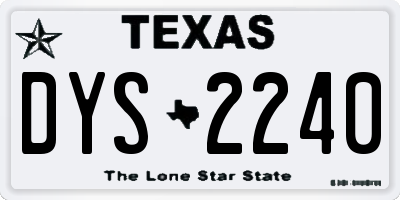 TX license plate DYS2240