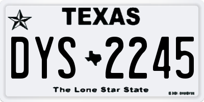 TX license plate DYS2245