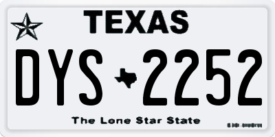 TX license plate DYS2252