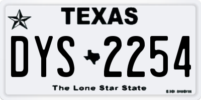 TX license plate DYS2254