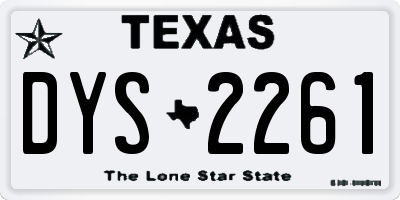 TX license plate DYS2261