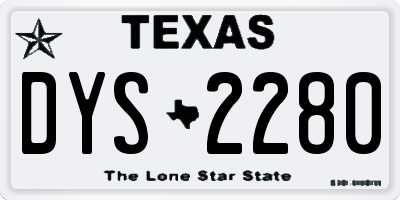 TX license plate DYS2280