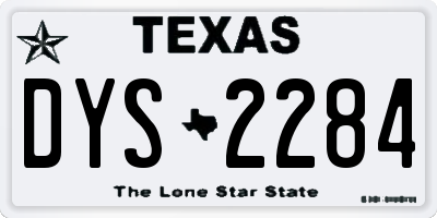 TX license plate DYS2284