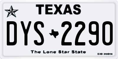 TX license plate DYS2290