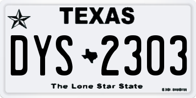 TX license plate DYS2303