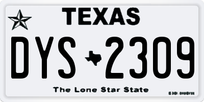 TX license plate DYS2309