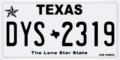 TX license plate DYS2319