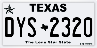 TX license plate DYS2320