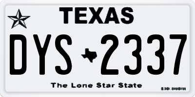 TX license plate DYS2337