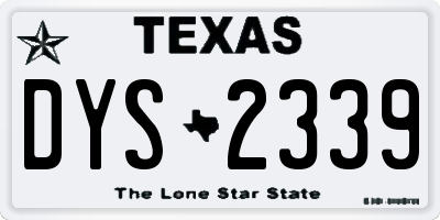 TX license plate DYS2339