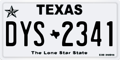 TX license plate DYS2341