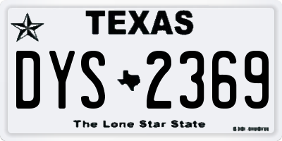 TX license plate DYS2369