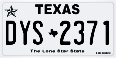 TX license plate DYS2371