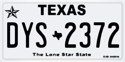TX license plate DYS2372