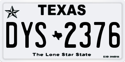 TX license plate DYS2376