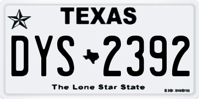 TX license plate DYS2392