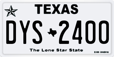TX license plate DYS2400