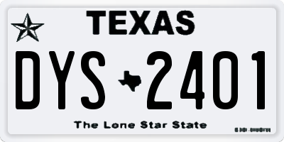 TX license plate DYS2401