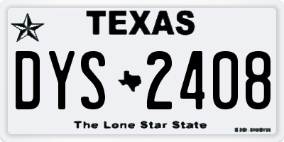 TX license plate DYS2408