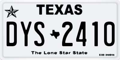 TX license plate DYS2410