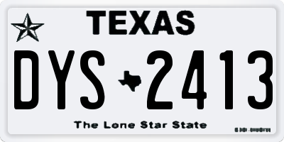 TX license plate DYS2413