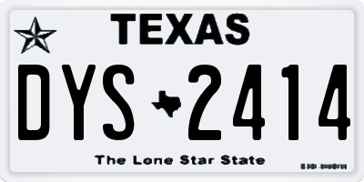 TX license plate DYS2414