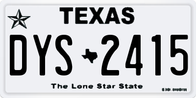 TX license plate DYS2415