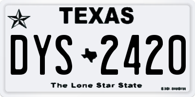 TX license plate DYS2420
