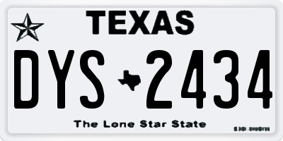 TX license plate DYS2434