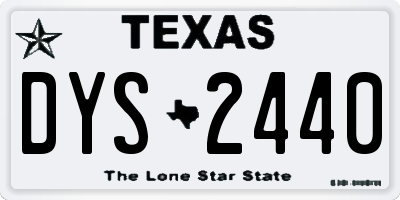 TX license plate DYS2440