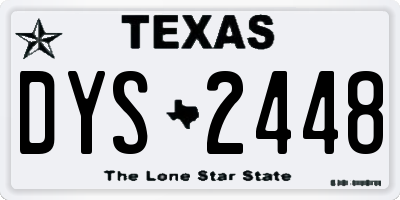 TX license plate DYS2448