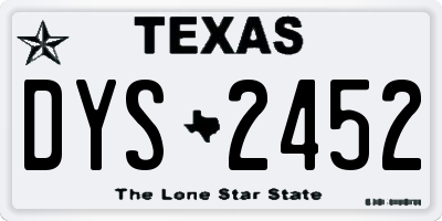 TX license plate DYS2452
