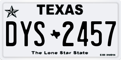 TX license plate DYS2457