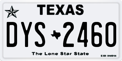 TX license plate DYS2460