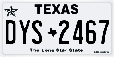 TX license plate DYS2467