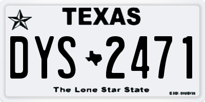 TX license plate DYS2471