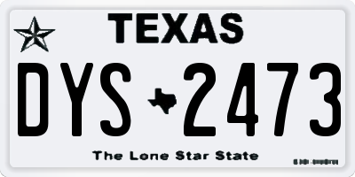 TX license plate DYS2473