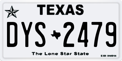 TX license plate DYS2479