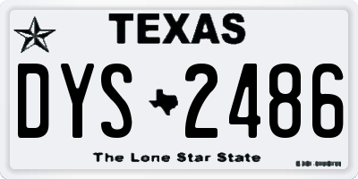 TX license plate DYS2486