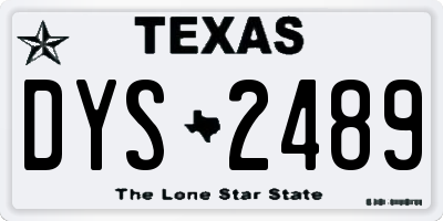 TX license plate DYS2489