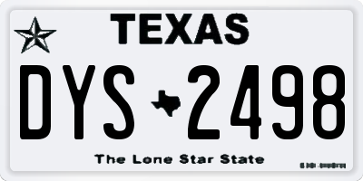TX license plate DYS2498
