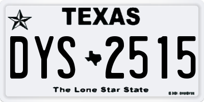 TX license plate DYS2515