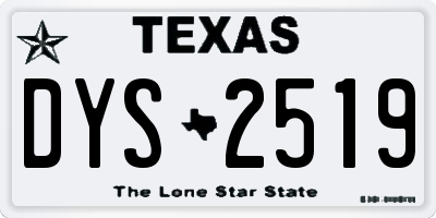 TX license plate DYS2519