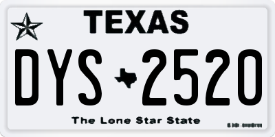TX license plate DYS2520