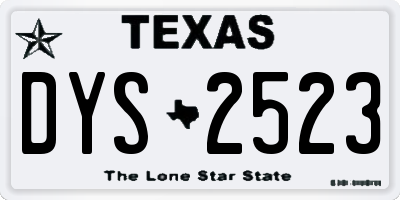 TX license plate DYS2523